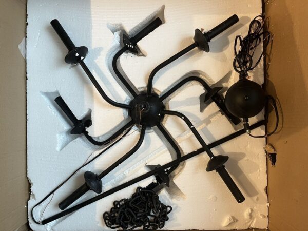 Kichler Lighting 42591BK Larkin 8-Light Foyer Chandelier Black Hanging Pendant