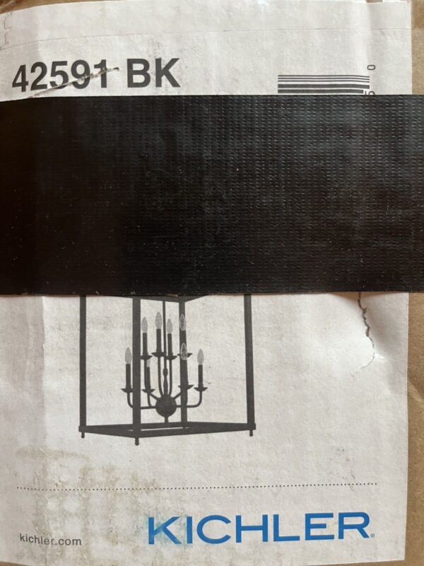 Kichler Lighting 42591BK Larkin 8-Light Foyer Chandelier Black Hanging Pendant - Image 2