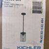 KICHLER 43996BK Crosby 1-Light Contemporary Mini Pendant w/Glass Shade Black NEW